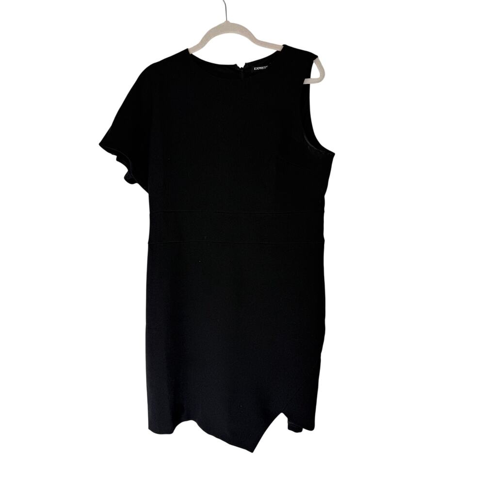 Express Black One Shoulder Back Zipper To Knee Event Casual Dress Size 14